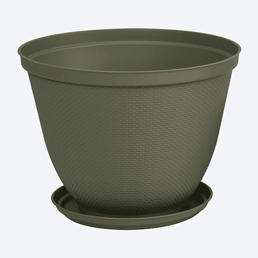 Maceta Plástica de Plantas más plato 30cm Diámetro x23,6cm Alto 8