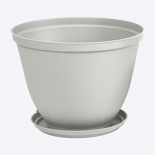 Maceta Plástica de Plantas más plato 30cm Diámetro x23,6cm Alto 15