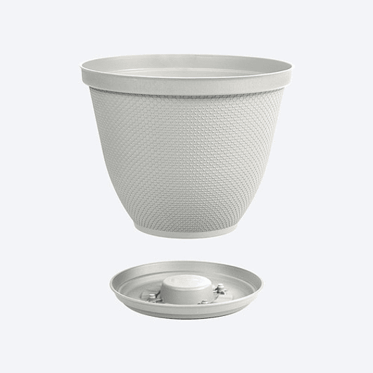 Maceta Plástica de Plantas más plato 30cm Diámetro x23,6cm Alto 12