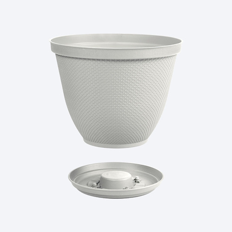 Maceta Plástica de Plantas más plato 30cm Diámetro x23,6cm Alto 11