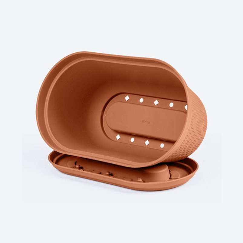 Maceta Plástica Jardinera más Plato 40cm Largo x 18cm Alto 4