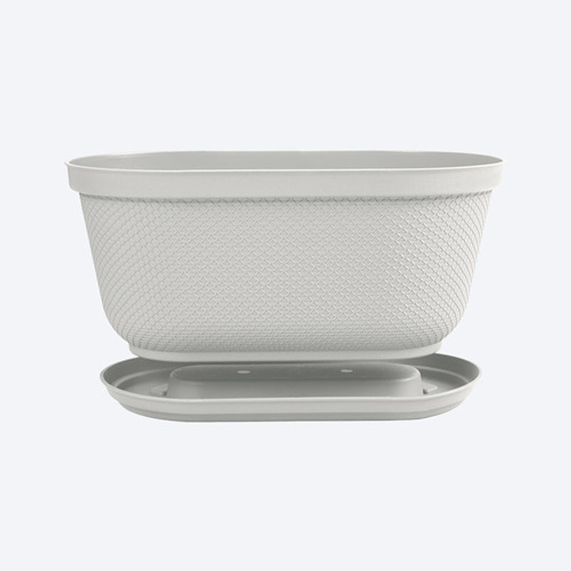 Maceta Plástica Jardinera más Plato 40cm Largo x 18cm Alto 13