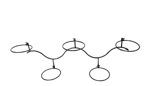 Soporte Macetas Pared x5 Espacios 9cm Díametro