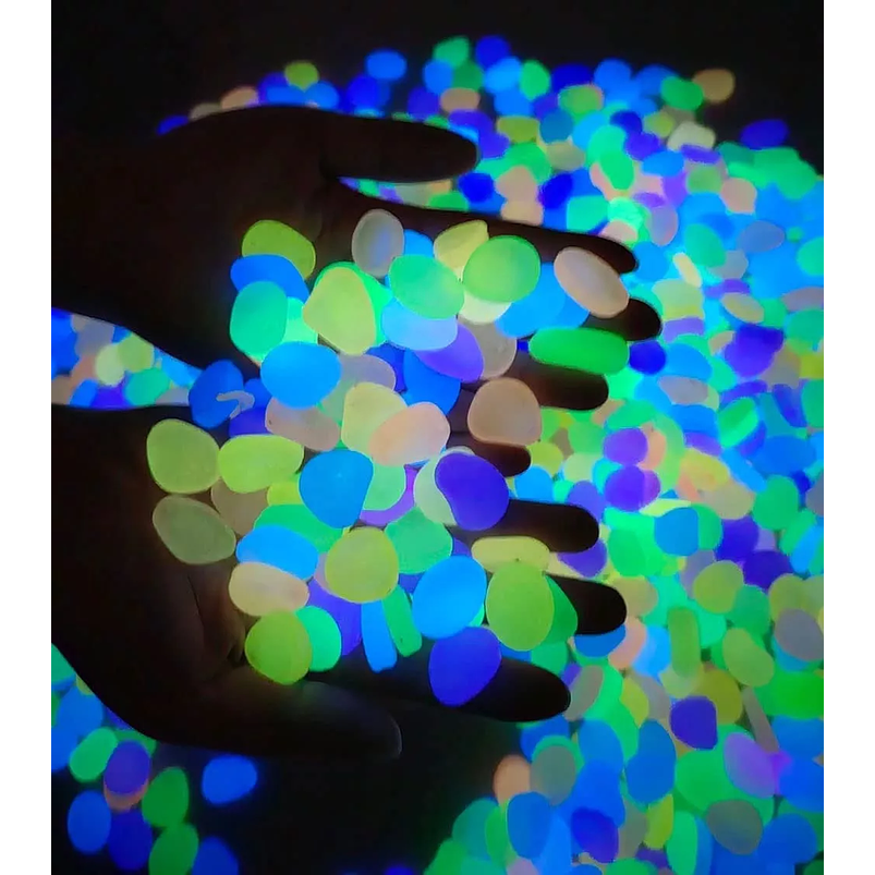 Piedras Decoración Jardín Peceras x100 piezas brillan en la oscuridad 1