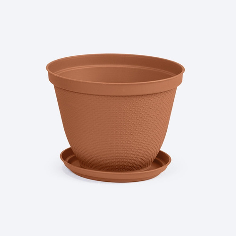 Maceta Plástica De Plantas más Plato 25cm Diámetro x20cm Alto 14