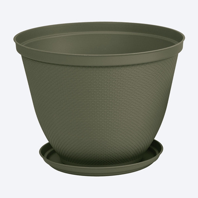 Maceta Plástica De Plantas más Plato 25cm Diámetro x20cm Alto 8