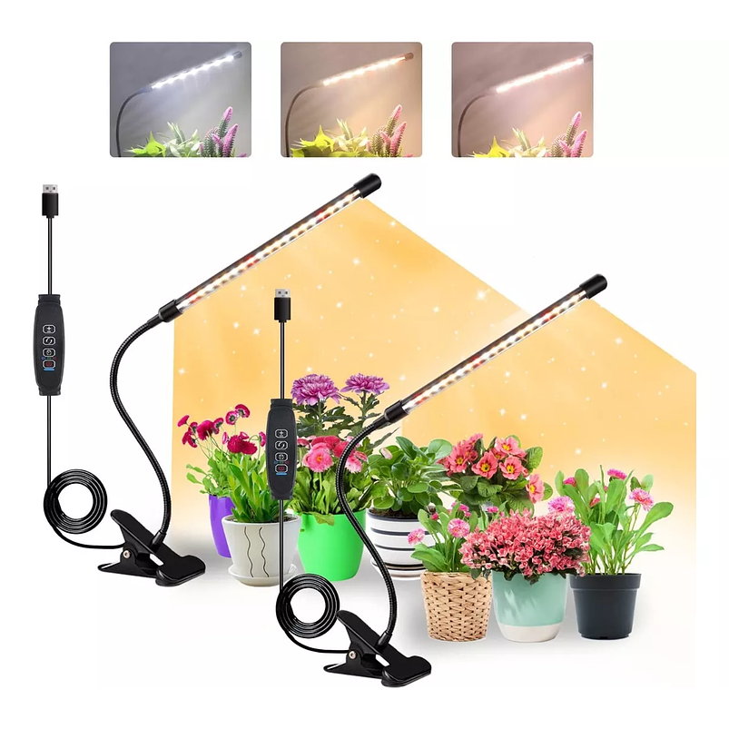 Luz Led Crecimiento Plantas Espectro Completo Clip Oficina  1