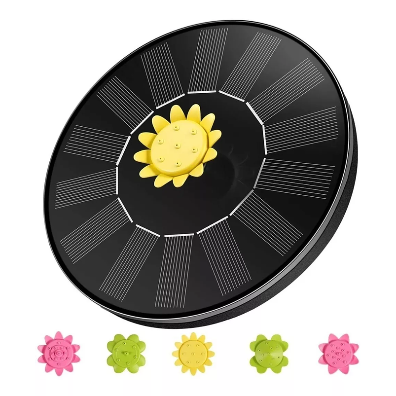 Fuente De Luz Solar Baño De Aves 5 Boquillas Forma Flor 16cm 1