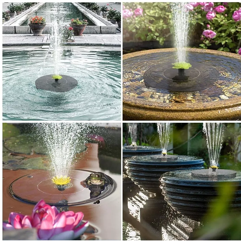 Fuente De Luz Solar Baño De Aves 5 Boquillas Forma Flor 16cm 6