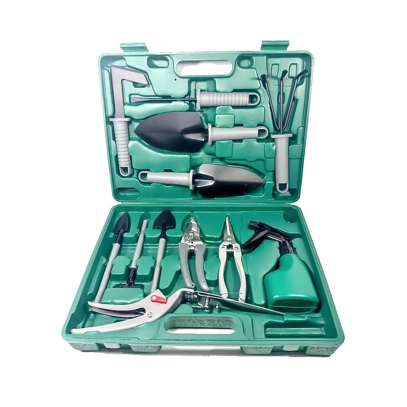 Kit Herramientas Jardinería x12 Piezas en Acero más Estuche 2
