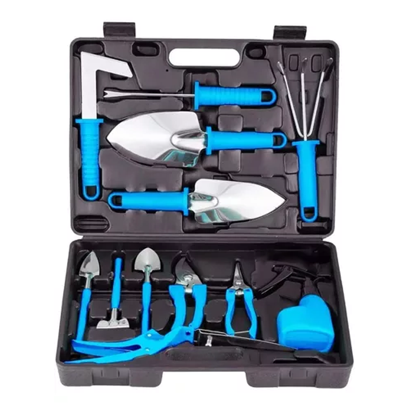 Kit Herramientas Jardinería x12 Piezas en Acero más Estuche 3