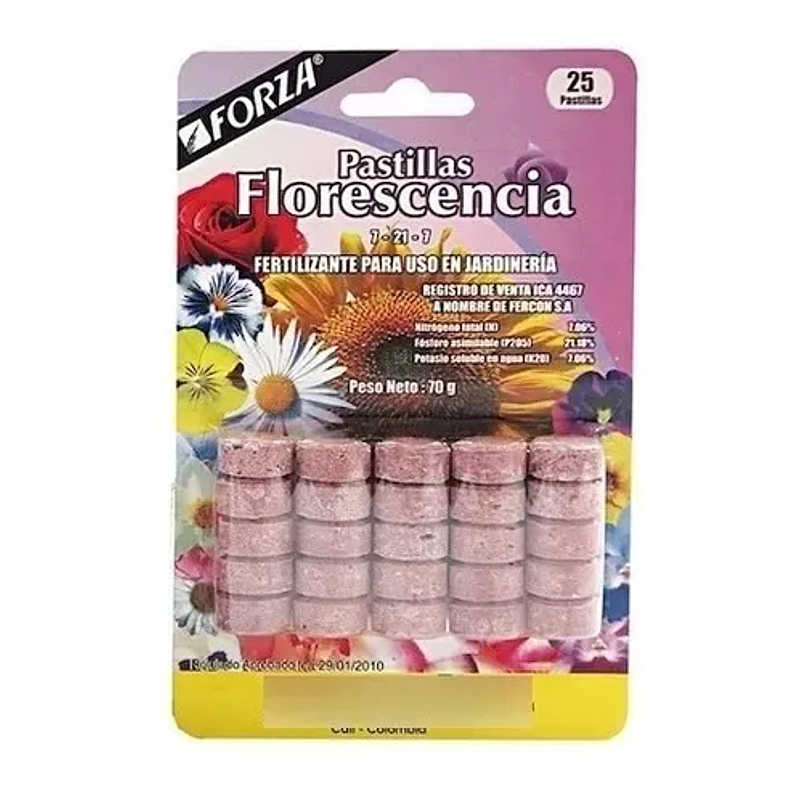 Fertilizante Plantas Florescencia X25 Pastillas Florecedor 1