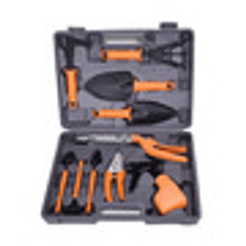 Kit Herramientas De Jardinería x10 Piezas Más Estuche