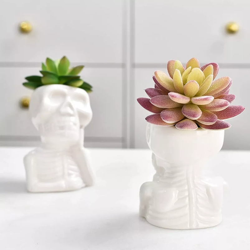 Juego De Macetas En Cerámica Cactus -suculentas X4 Premium 5