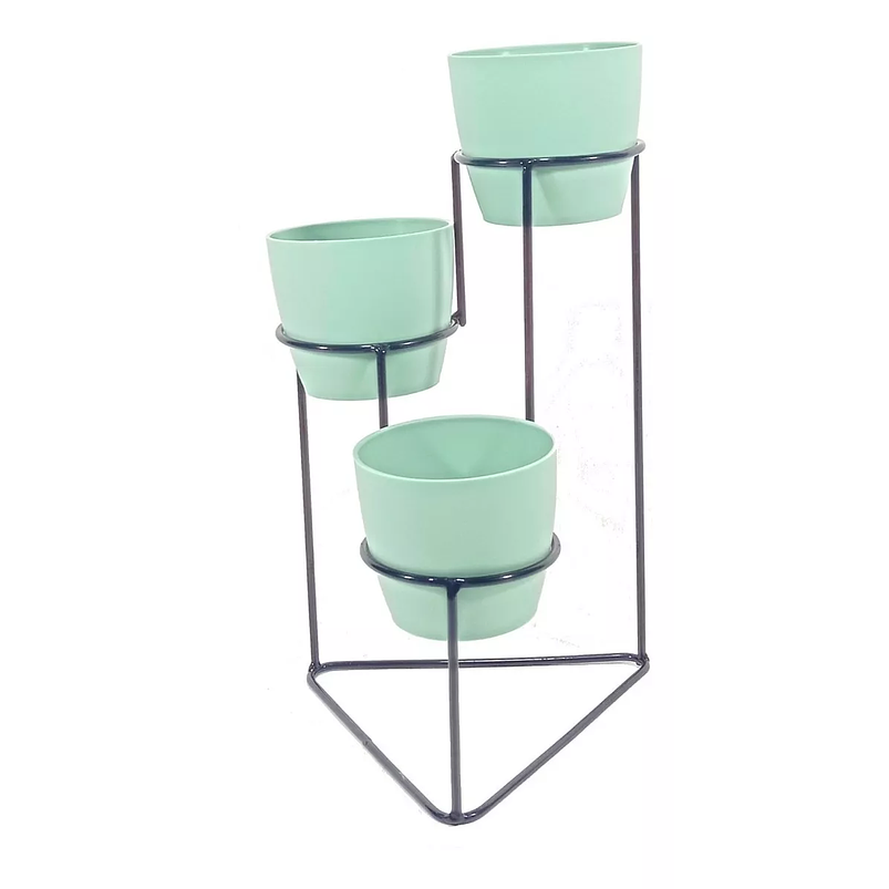 Soporte De Mesa Para Plantas más 3 Macetas 9cm Diametro Soporte Negro 3
