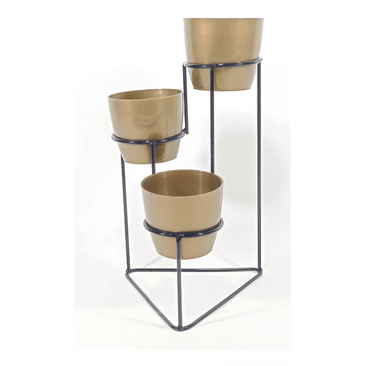 Soporte De Mesa Para Plantas más 3 Macetas 9cm Diametro Soporte Negro 4