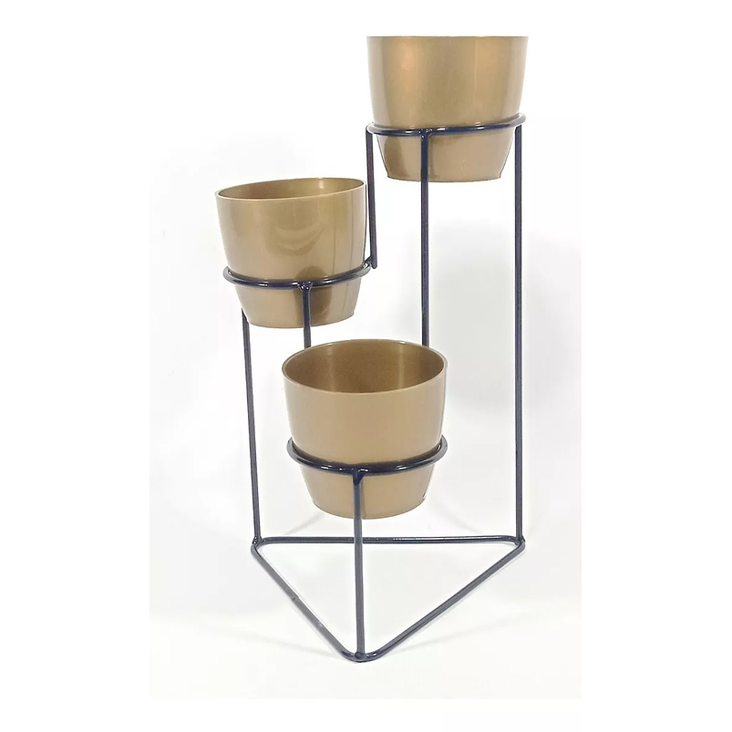 Soporte De Mesa Para Plantas más 3 Macetas 9cm Diametro Soporte Negro 4