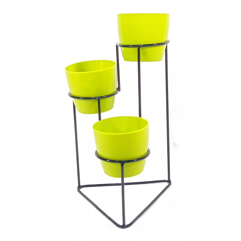 Soporte De Mesa Para Plantas más 3 Macetas 9cm Diametro Soporte Negro 6