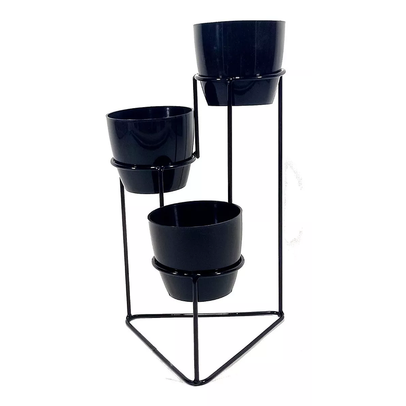 Soporte De Mesa Para Plantas más 3 Macetas 9cm Diametro Soporte Negro 7
