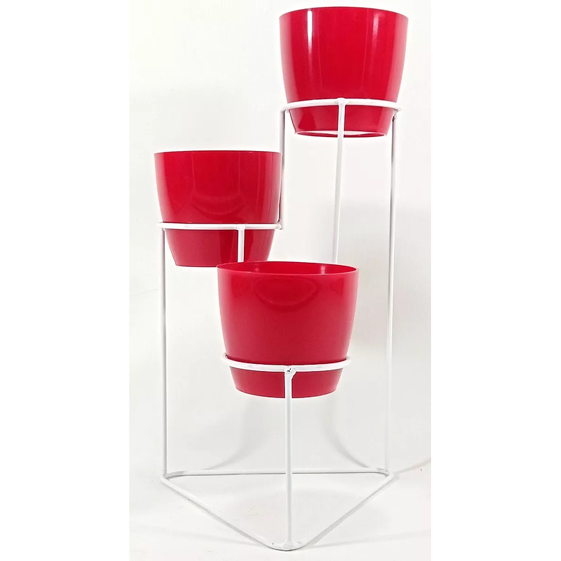 Soporte De Mesa Para Plantas más 3 Macetas 9cm Diametro Soporte Blanco 1