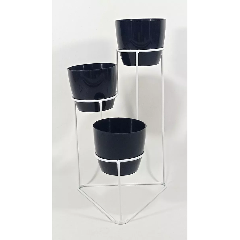 Soporte De Mesa Para Plantas más 3 Macetas 9cm Diametro Soporte Blanco 4