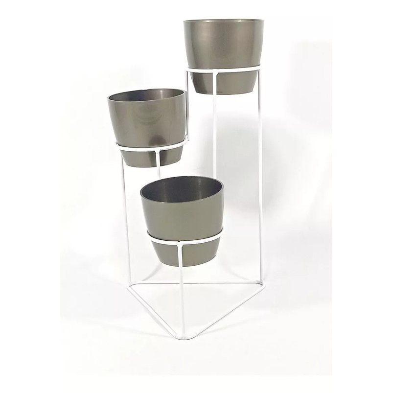 Soporte De Mesa Para Plantas más 3 Macetas 9cm Diametro Soporte Blanco 5