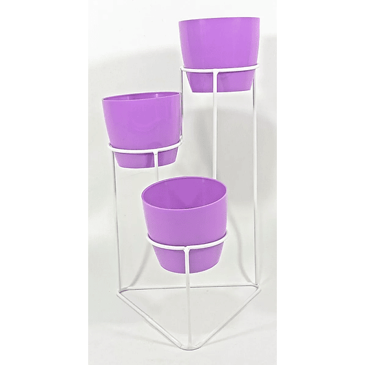 Soporte De Mesa Para Plantas más 3 Macetas 9cm Diametro Soporte Blanco 9