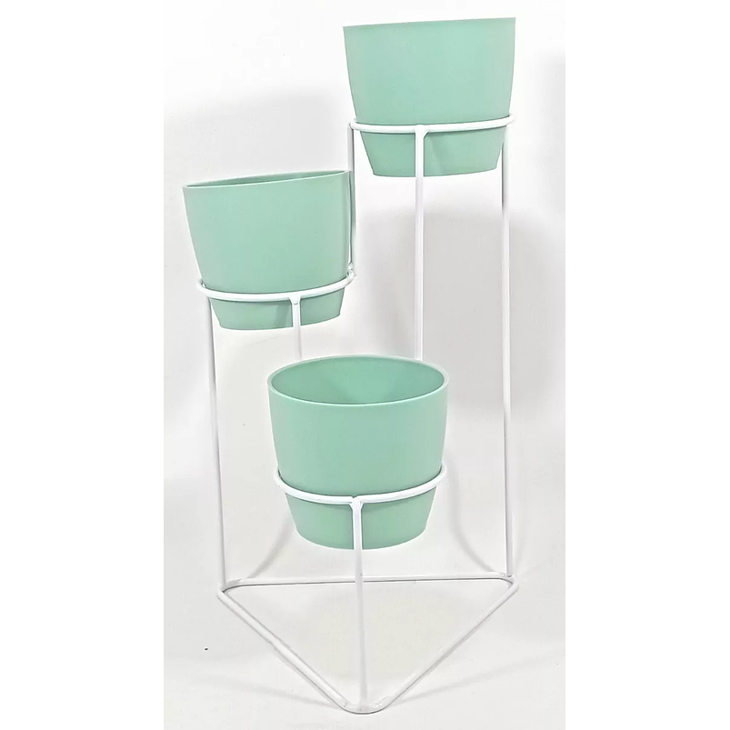 Soporte De Mesa Para Plantas más 3 Macetas 9cm Diametro Soporte Blanco 11