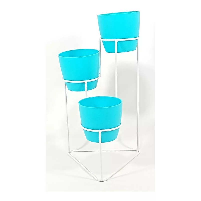 Soporte De Mesa Para Plantas más 3 Macetas 9cm Diametro Soporte Blanco 12