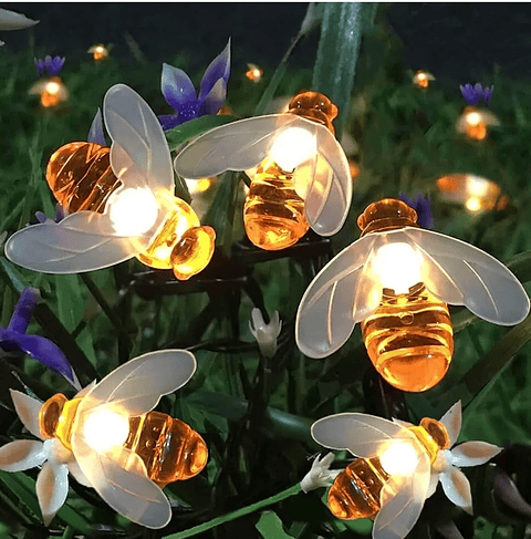 Luces Solar Led Abejas Impermeable Guirnalda Decoración de Jardin