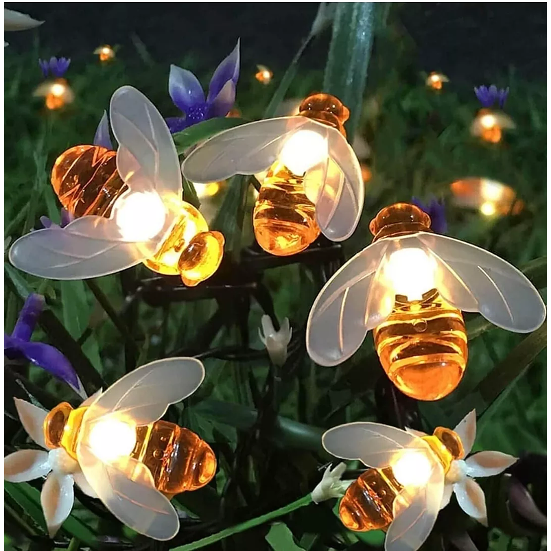 Luces Solar Led Abejas Impermeable Guirnalda Decoración de Jardin 2