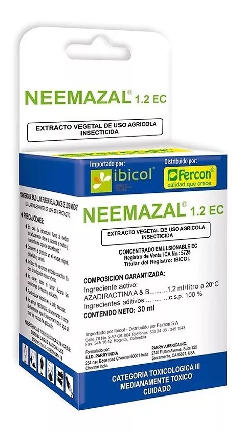 Neemazal Insecticida Para Jardín X30ml Cuidado De Plantas