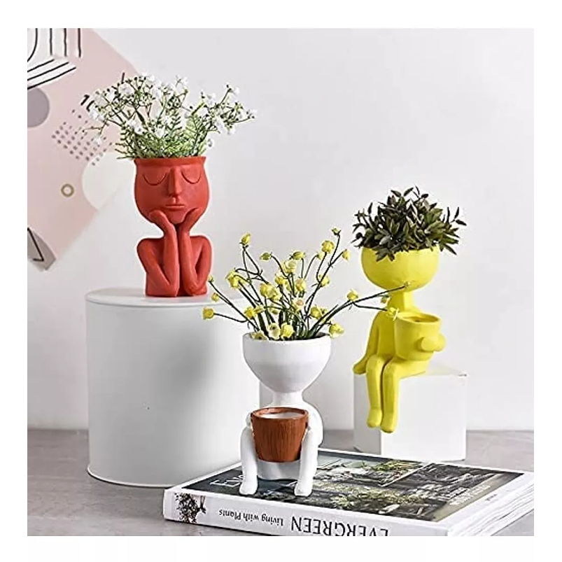 Maceta Suculenta Cactus Diseño Humanoide 1