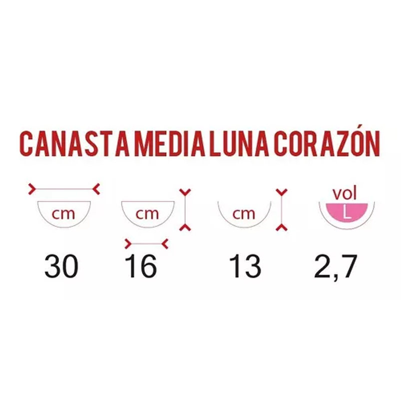 Canasta Plantas Pared más nido Coco x30cm Largo Corazón 2