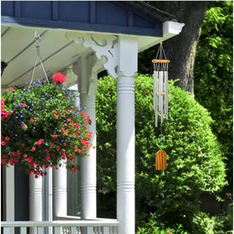 Campana de Viento Jardín 6 Tubos De Aluminio 64cm Largo 6