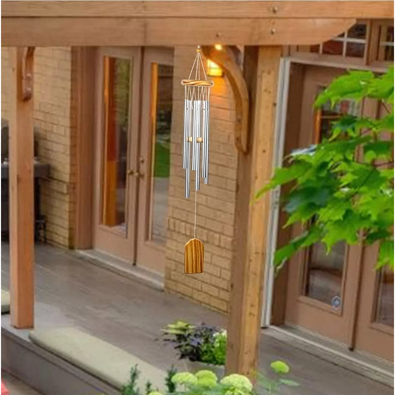 Campana de Viento Jardín 6 Tubos De Aluminio 64cm Largo 3