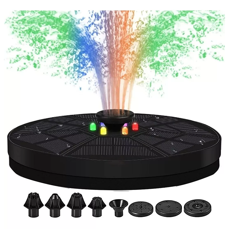 Fuente Luz Solar Led Baño Aves 7 en 1 Boquillas 18cm Diámetro 1