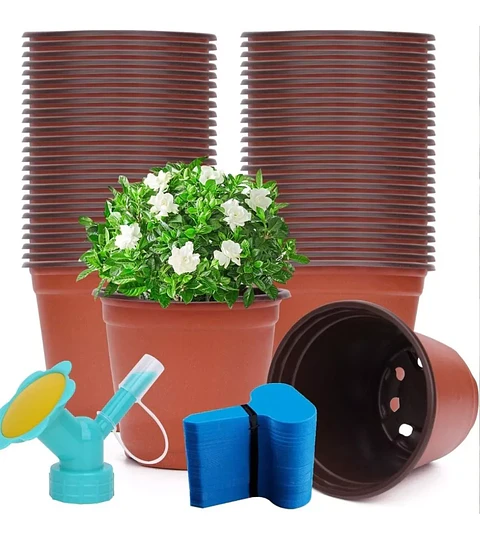 Maceta Plástica Siembra X120unid +tapa Riego +120 Etiquetas
