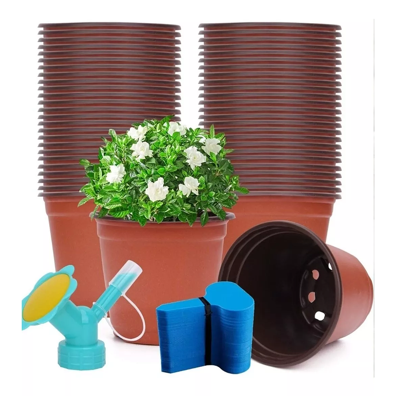 Maceta Plástica Siembra X120unid +tapa Riego +120 Etiquetas 1