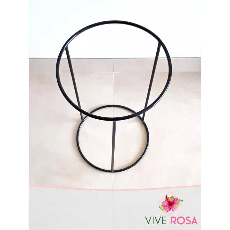 Soporte Matera Maceta Redondo Alto En Varilla 62cms Alto 2