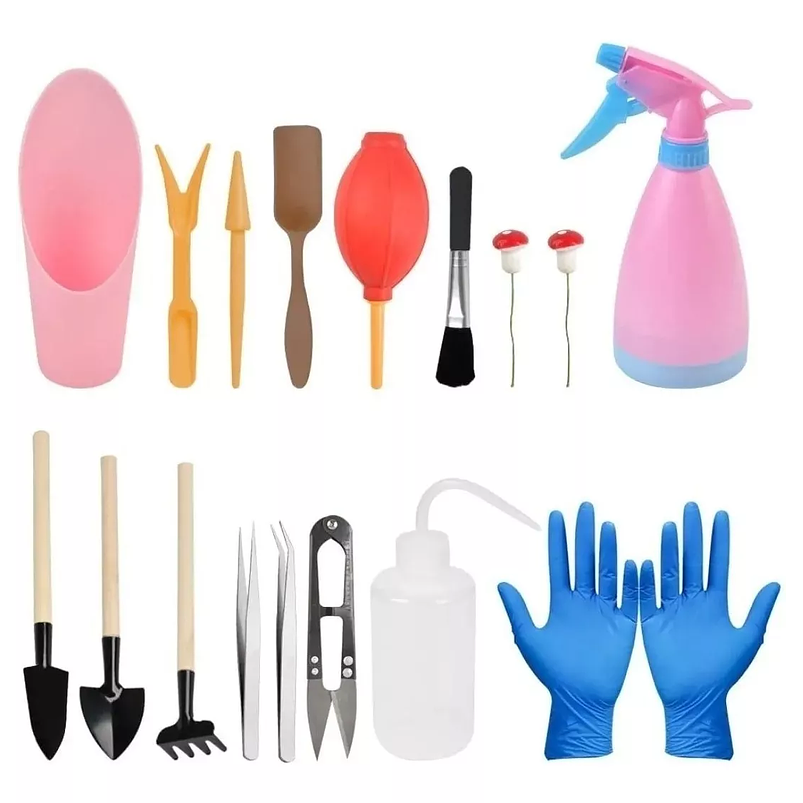 Kit Herramientas Jardinería Cactus y Suculentas x14 Piezas 2