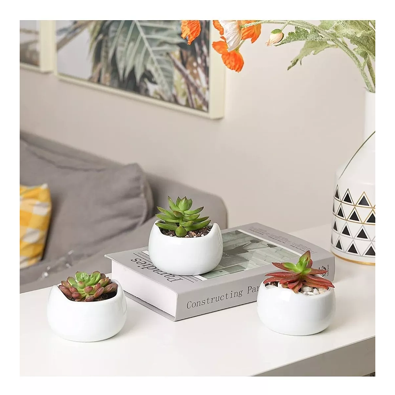 Juego Macetas x6 Uníd Cerámica 9.5cm Ancho X6cm Alto 4