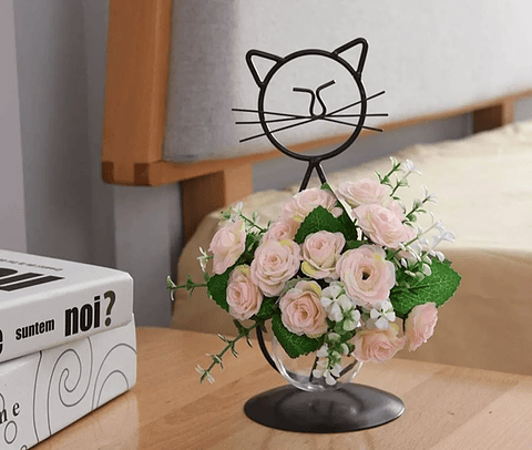 Maceta Decorativa De Mesa Plantas Acuaticas y Arreglos de Flores Naturales