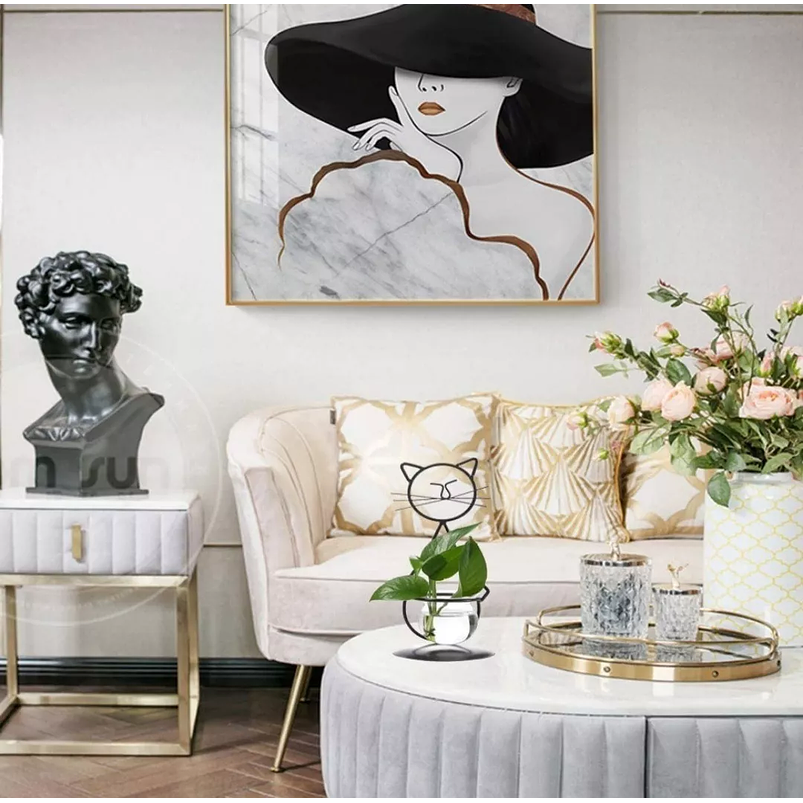 Maceta Decorativa De Mesa Plantas Acuaticas y Arreglos de Flores Naturales 4