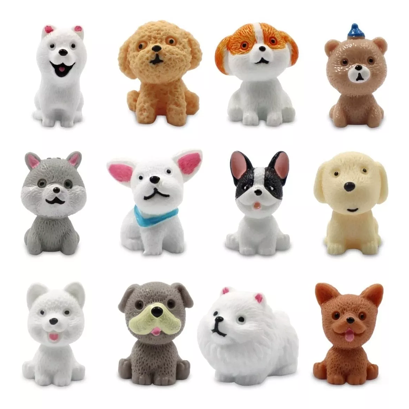 Set Mini Figura Perritos Decorativas Terrario Jardín X12unid 1