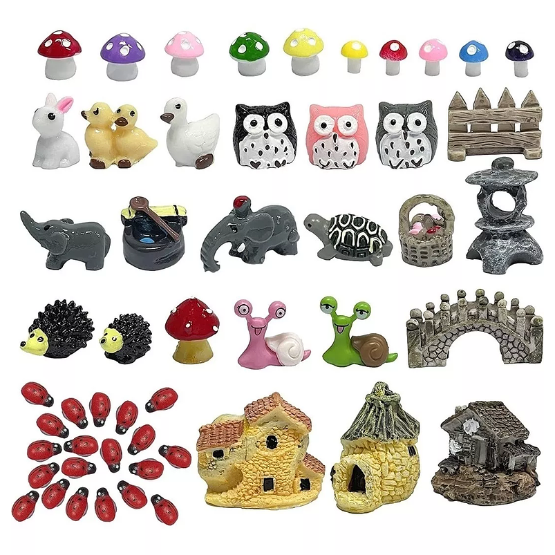Mini Figuras Jardín Decorativo Bonsái Terrario Animales x42pi 1