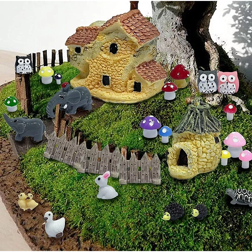 Mini Figuras Jardín Decorativo Bonsái Terrario Animales x42pi 4