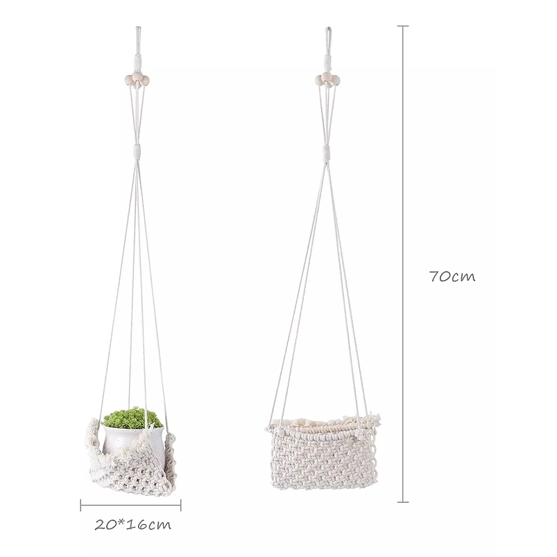 Colgador De Plantas Macetas En Macrame x3 Unid Hecho A Mano 3