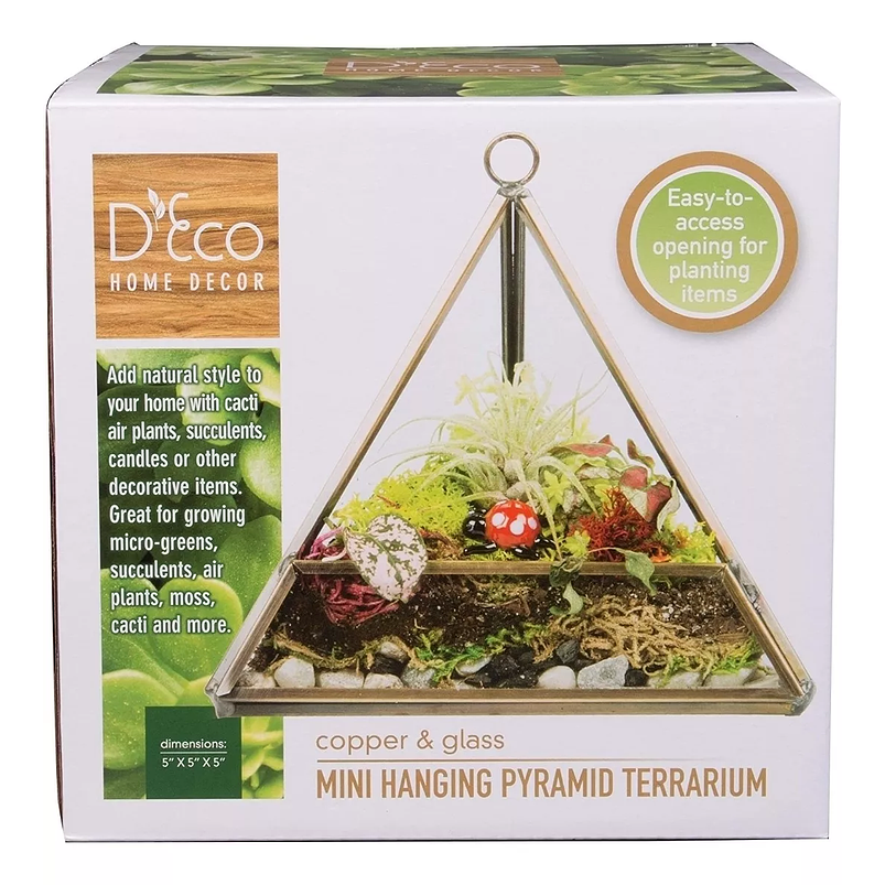 Kit Siembra En Terrario Triangular x13cm Cristal Dorado 6