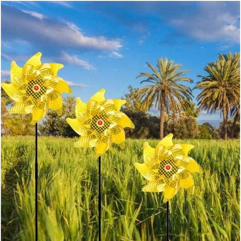 Pinwheels Reflectante Brillante Spinner Estaca Jardin Planta 4